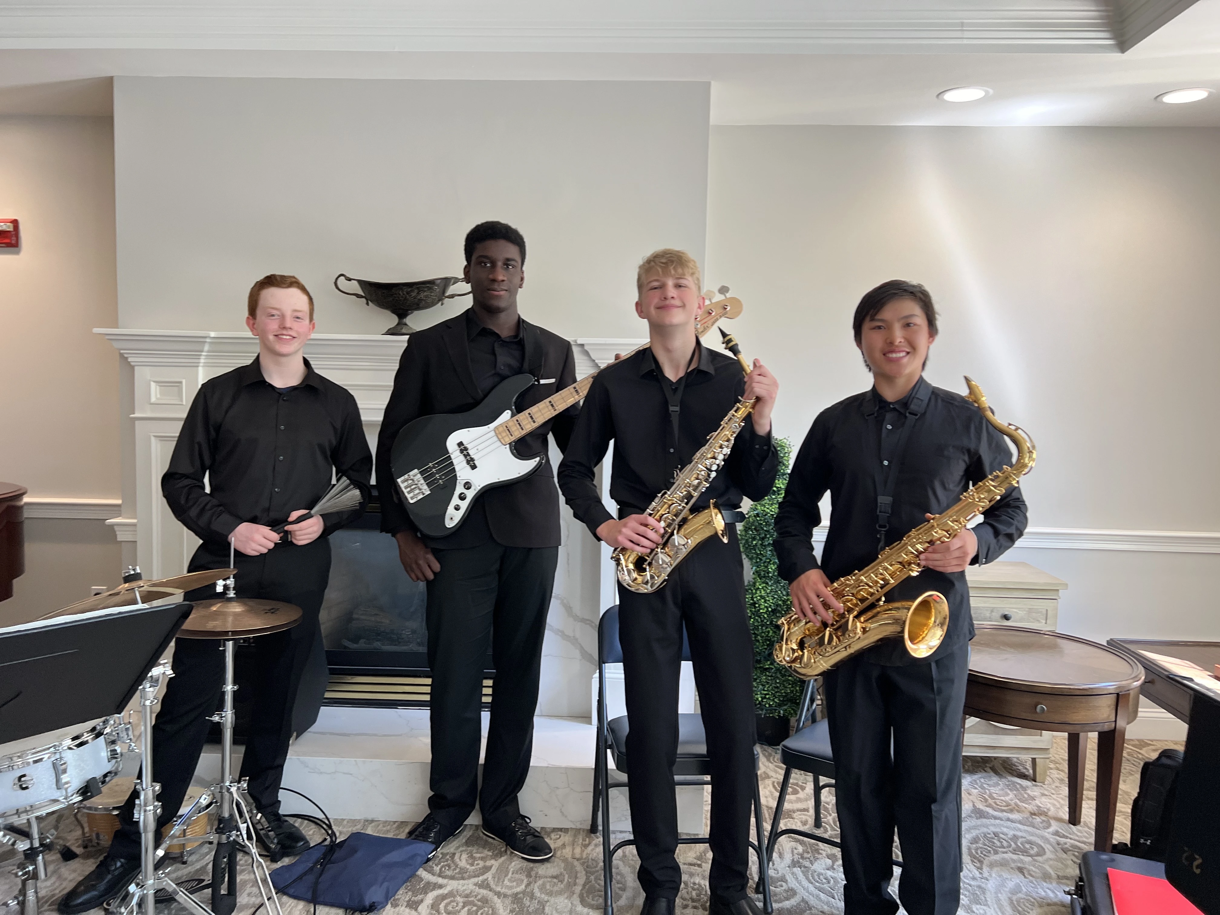 A group photo with their instruments